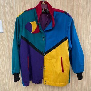 Steve Evans Blue Wool Coat Size XL